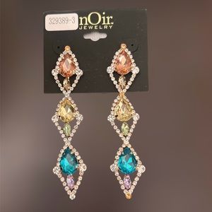 *NWT* nOir Earrings multicolor rainbow crystal Pride drop
